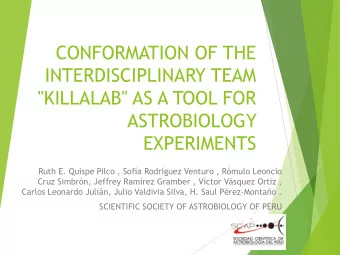 CONFORMATION OF THE  INTERDISCIPLINARY TEAM  &quot;KILLALAB&quot; AS A TOOL FOR  ASTROBIOLOGY