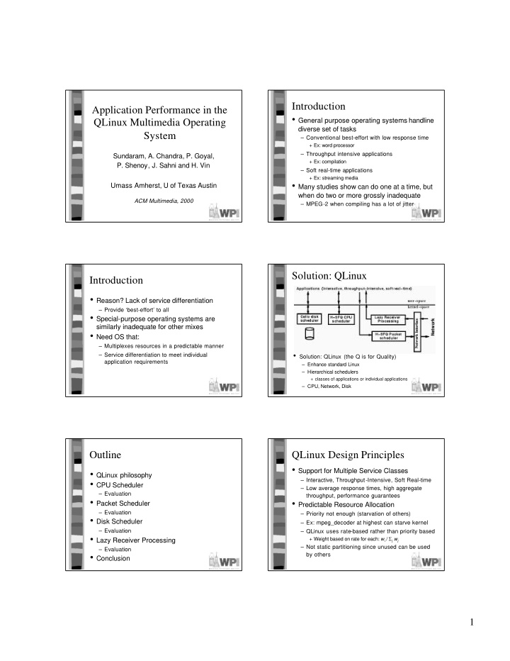 introduction application performance in the