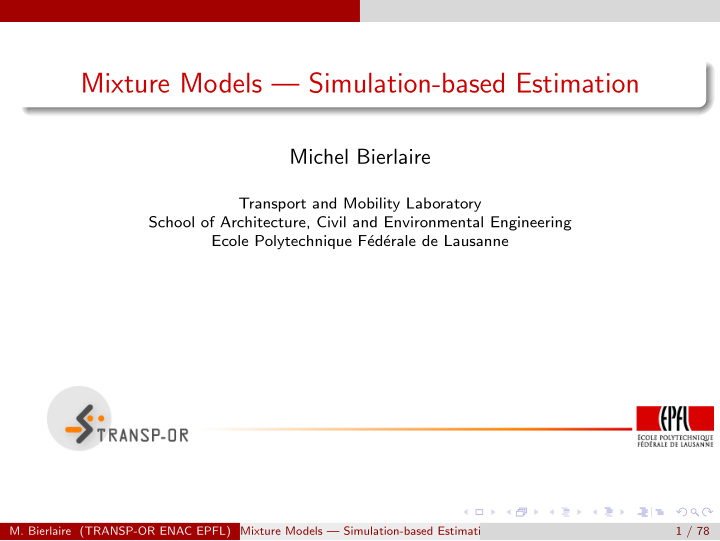 mixture models simulation based estimation