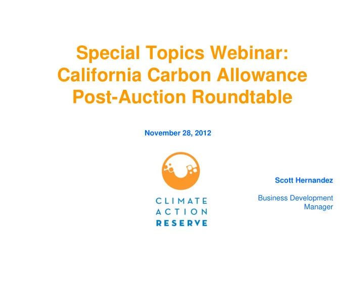 special topics webinar california carbon allowance post