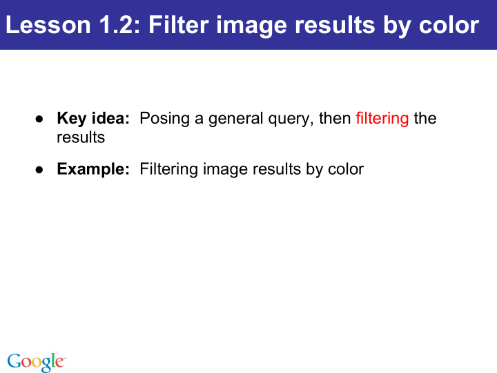 lesson 1 2 filter image results by color