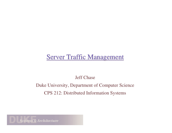 server traffic management server traffic management