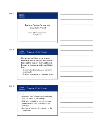 Encourage collaboration among  stakeholders to ensure individuals