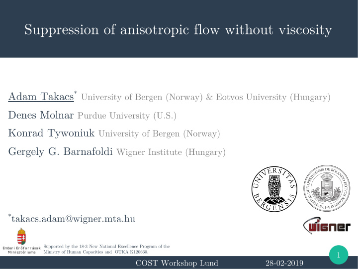 suppression of anisotropic flow without viscosity