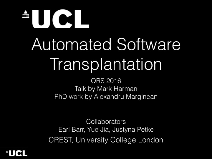 automated software transplantation