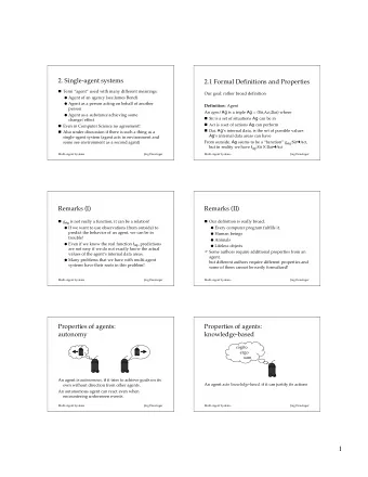 1  Properties of agents:  Properties of agents:  rationality  reflectivity and reactivity (I)  $  $