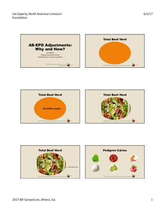 AB-EPD Adjustments:  Why and How?  Joe Epperly  Assistant Executive Director  North American