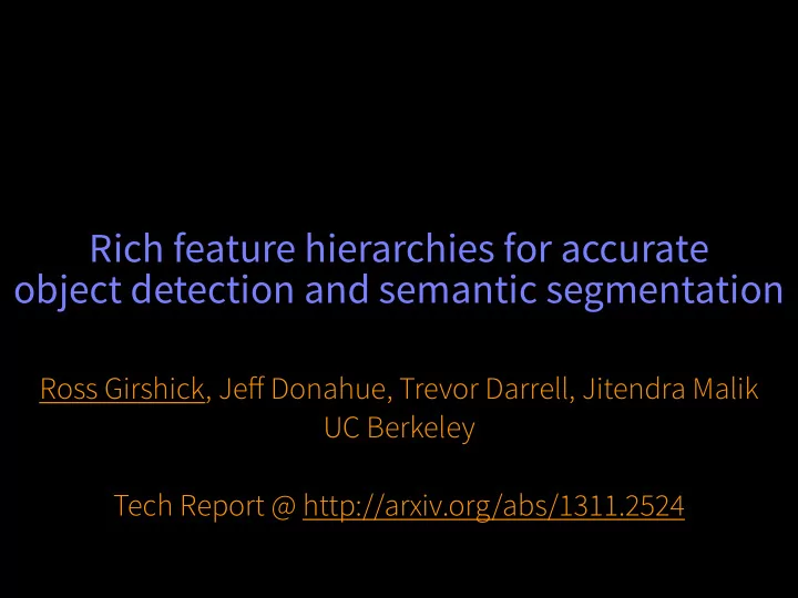 rich feature hierarchies for accurate object detection