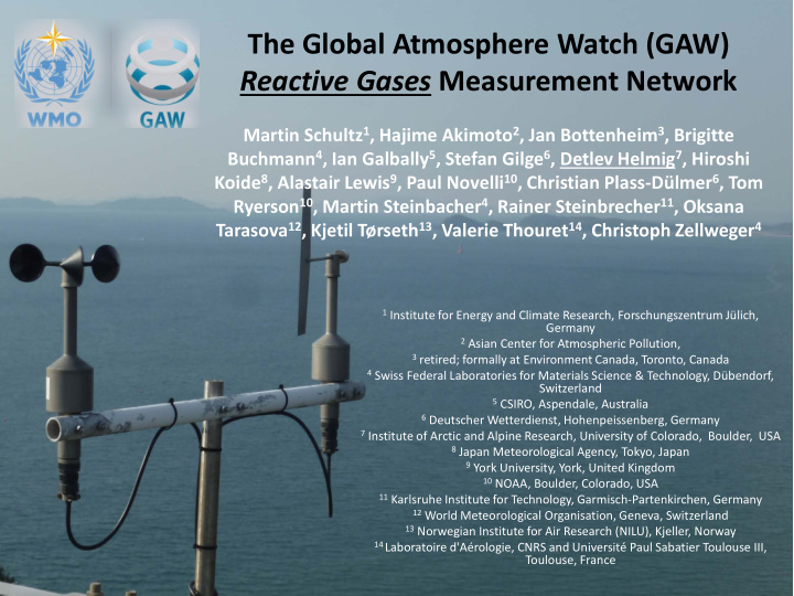 the global atmosphere watch gaw reactive gases