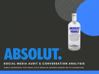 SOCIAL MEDIA AUDIT &amp; CONVERSATION ANALYSIS  ISABELLE BAUMGARTEN, KATIE OROSS, KAYLIE MCQUILLIN,