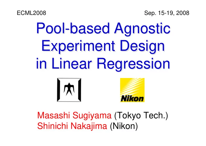pool based agnostic pool based agnostic experiment design