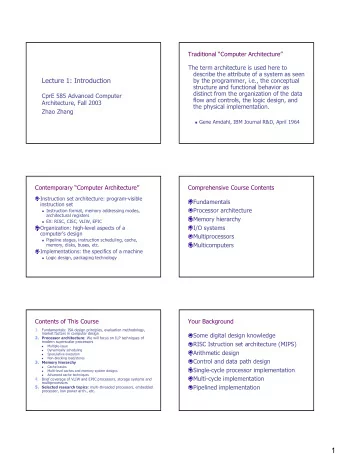 1  The CPU Performance Equation  Instruction-level Parallelism (ILP)  LD F2 ,45(R3) CPU time =