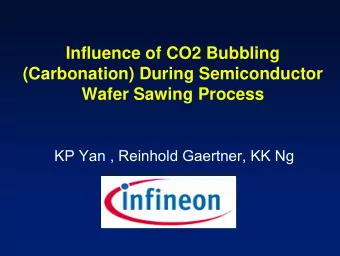 Influence of CO2 Bubbling  (Carbonation) During Semiconductor  Wafer Sawing Process  KP Yan ,
