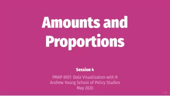 Amounts and  Proportions  Session 4  PMAP 8921: Data Visualization with R  Andrew Young School of