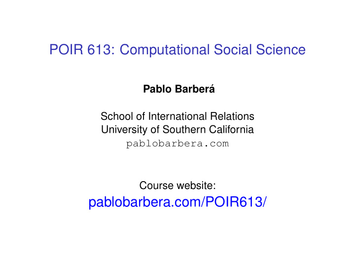 poir 613 computational social science