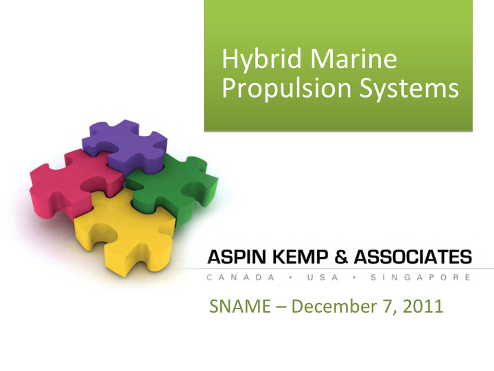 hybrid marine propulsion systems sname december 7 2011