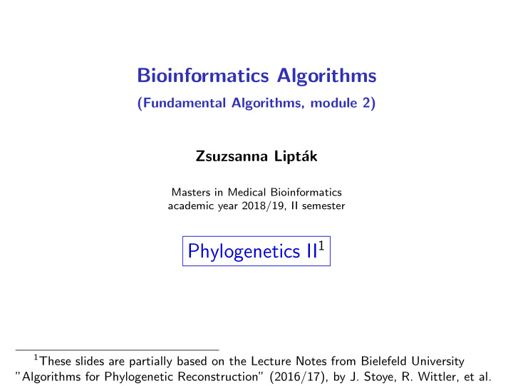 bioinformatics algorithms