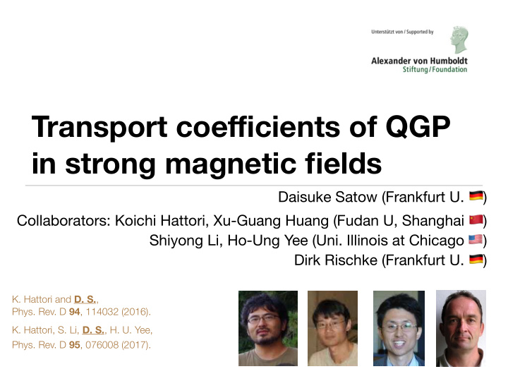 transport coe ffi cients of qgp in strong magnetic fields