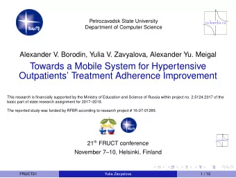 Towards a Mobile System for Hypertensive  Outpatients Treatment Adherence Improvement  This