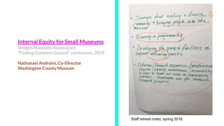 internal equity for small museums