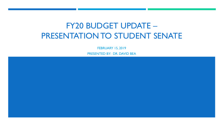 fy20 budget update presentation to student senate
