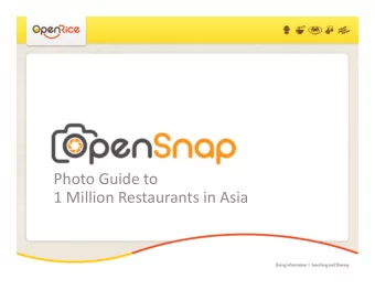 Photo Guide to  1 Million Restaurants in Asia  Agenda  1. Meet &amp; Greet by Chief OpenRicer