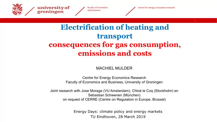 electrification of heating and transport consequences for