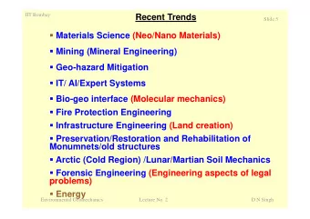 Recent Trends  Slide 5  Materials Science (Neo/Nano Materials)  Mining (Mineral Engineering)