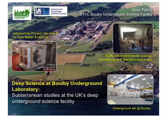 Deep Science at Boulby Underground  Laboratory:  Subterranean studies at the UKs deep