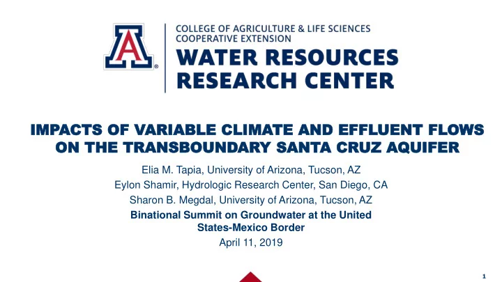 imp impacts cts of of variab ariable le clima climate te
