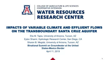 IMP  IMPACTS  CTS OF  OF VARIAB  ARIABLE  LE CLIMA  CLIMATE  TE AND  AND EFF  EFFLUENT  UENT FL