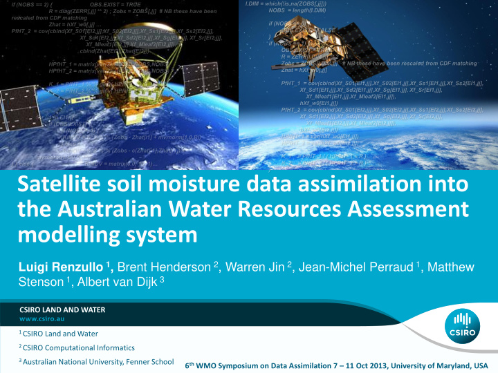 satellite soil moisture data assimilation into