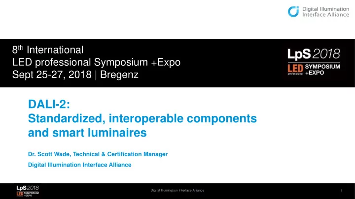 dali 2 standardized interoperable components and smart