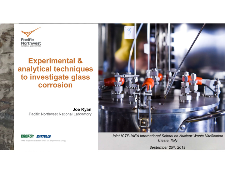 experimental analytical techniques to investigate glass