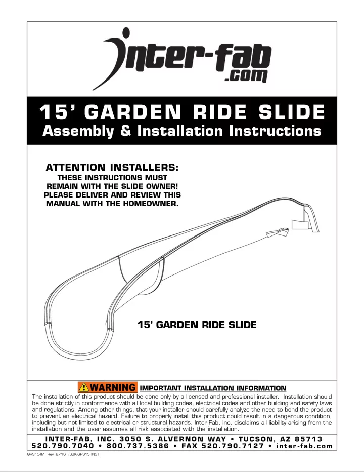 15 garden ride slide