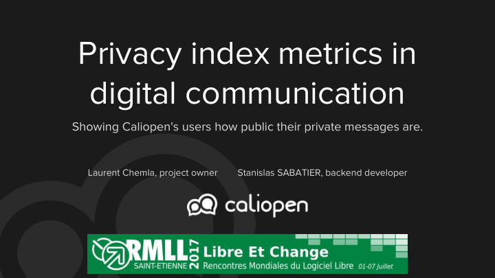 privacy index metrics in digital communication