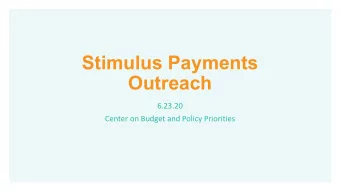 Stimulus Payments  Outreach  6.23.20  Center on Budget and Policy Priorities  Center on