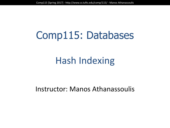 comp115 databases hash indexing