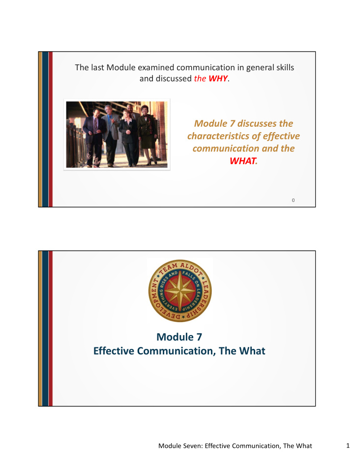 module 7 effective communication the what