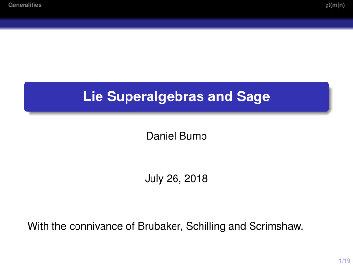lie superalgebras and sage