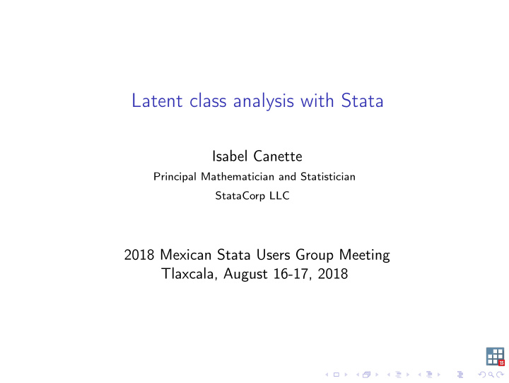 latent class analysis with stata
