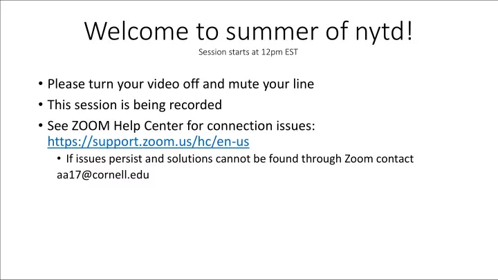 welcome to summer of nytd