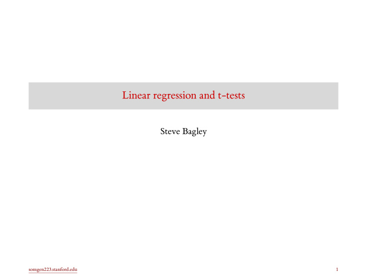 linear regression and t tests