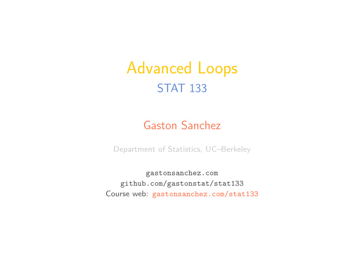 advanced loops
