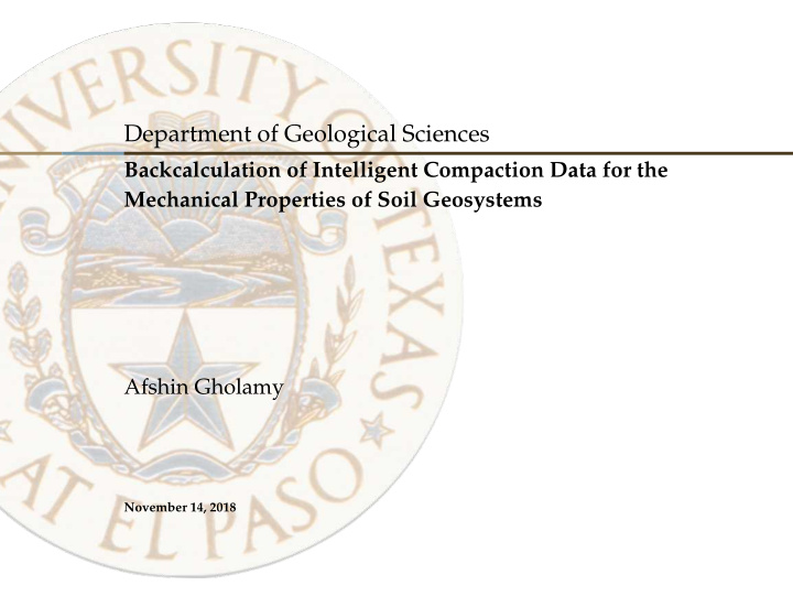 department of geological sciences