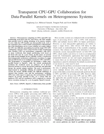 Transparent CPU-GPU Collaboration for  Data-Parallel Kernels on Heterogeneous Systems  Janghaeng