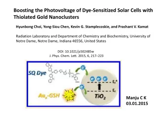 Boosting the Photovoltage of Dye-Sensitized Solar Cells with  Thiolated Gold Nanoclusters  Hyunbong