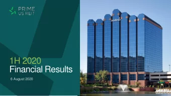 Financial Results  6 August 2020  1H 2020 RESULTS ANNOUCEMENT | AUGUST 2020  1  Important Notice