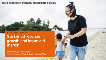 Sustained revenue  growth and improved  margin  Amsterdam, 13 February 2020  Peter Oosterveer (CEO)