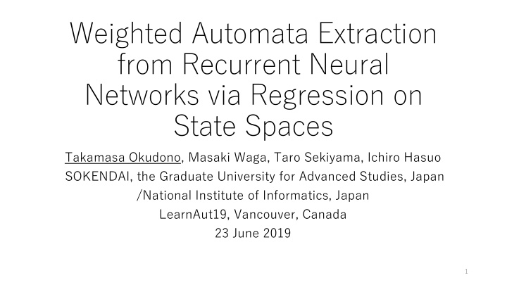 weighted automata extraction